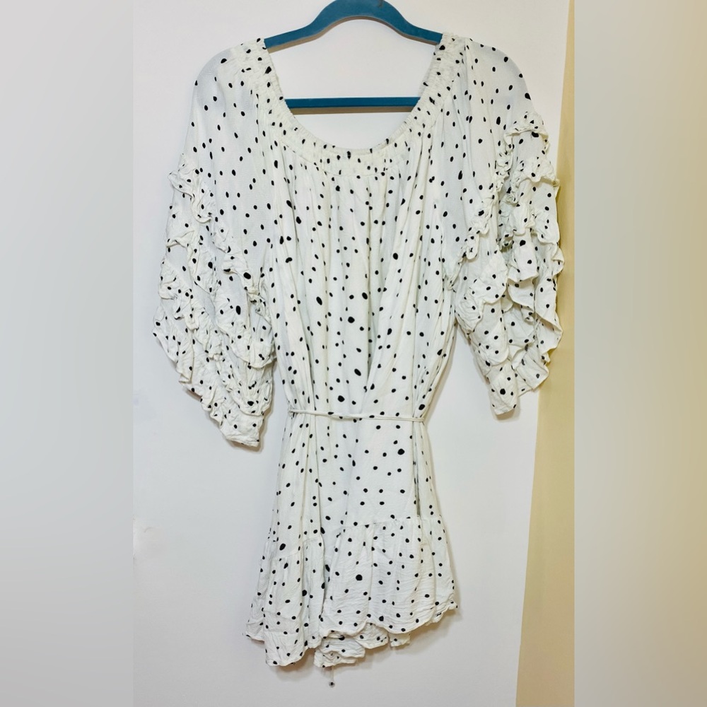 Nordstrom Fate Off The Shoulder Ruffle Polka Dot Dress - Picture 10 of 11